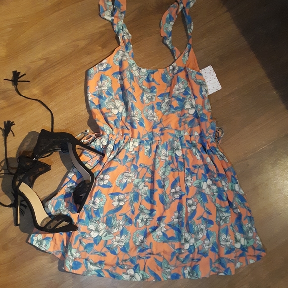 Free People Orange Floral - Picture 1 of 5